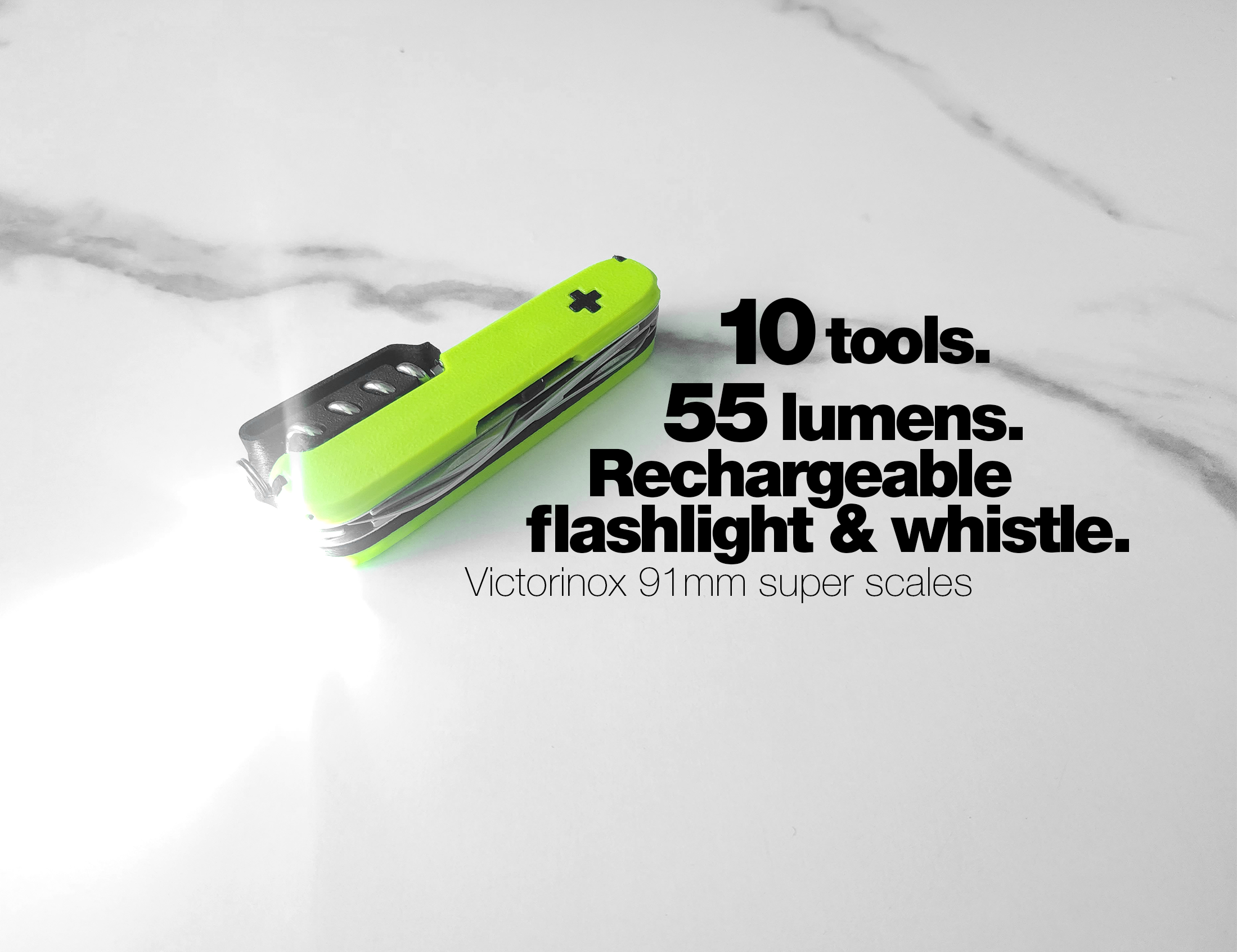 Victorinox 91mm Flashlight / Whistle 10 Tool Super Scale for Swiss Army Knife